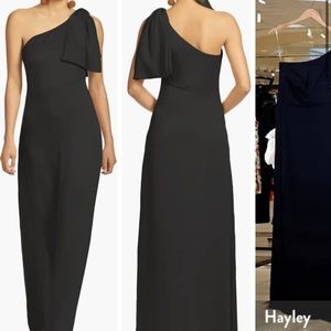 Sachin & Babi X Anthropologie One-Shoulder Satin Charmeuse Gown